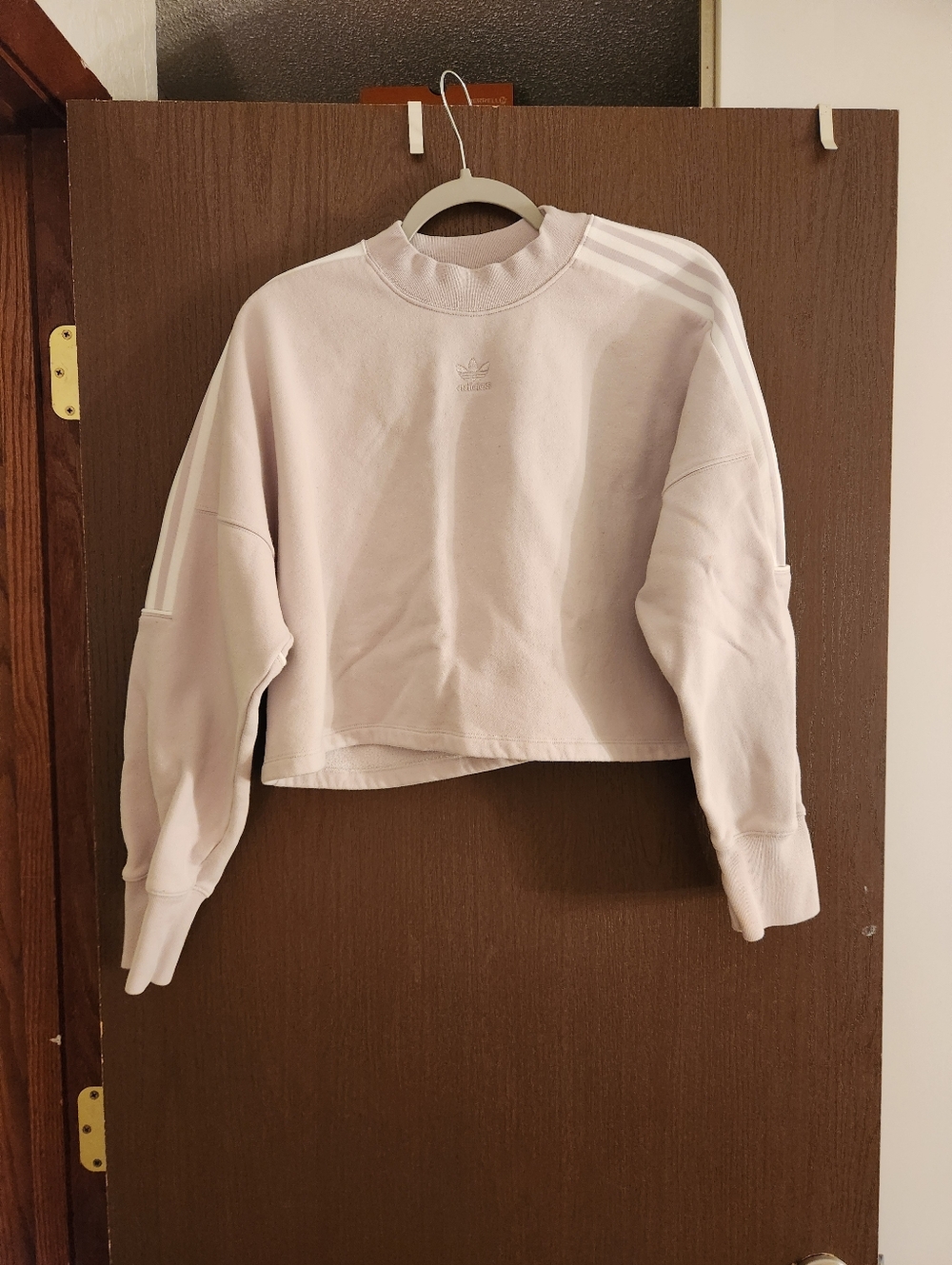 Adidas Purple Cropped Crew Sweatshirt